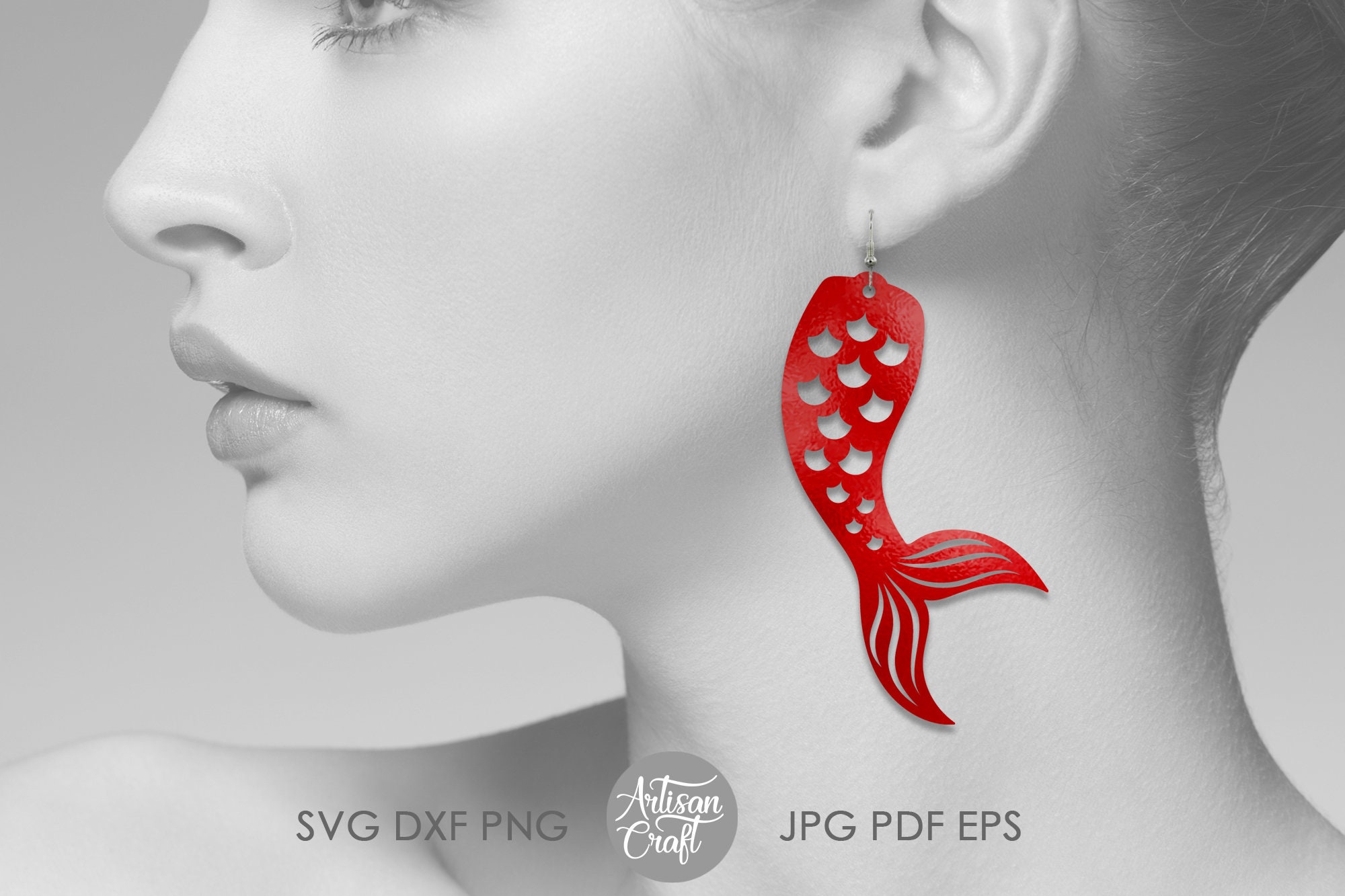 Mermaid Tail Earrings SVG Cut File, Laser Cut Jewelry Files, Fish Tail  Earrings, Mermaid Earrings -  Israel