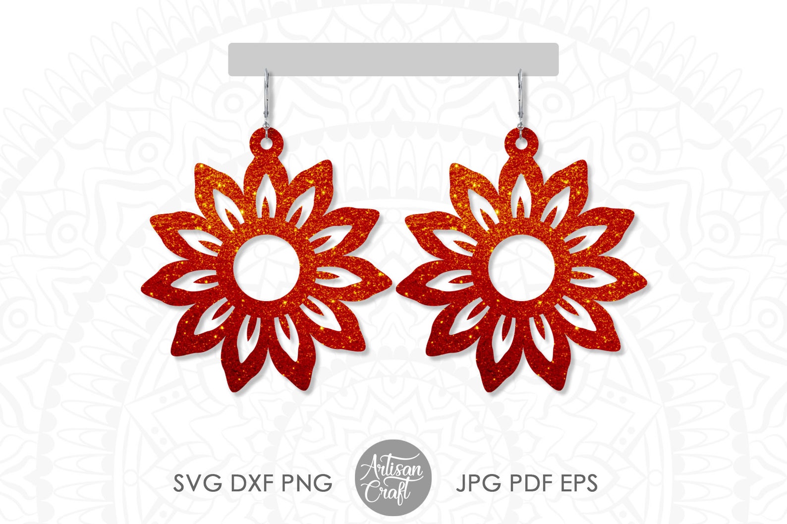 Sunflower Earring Svg Floral Earrings Svg Flower Earrings Etsy