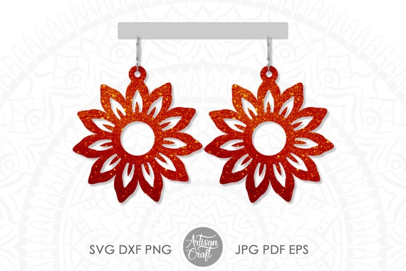 Download Sunflower Earring Svg Floral Earrings Svg Flower Earrings Etsy