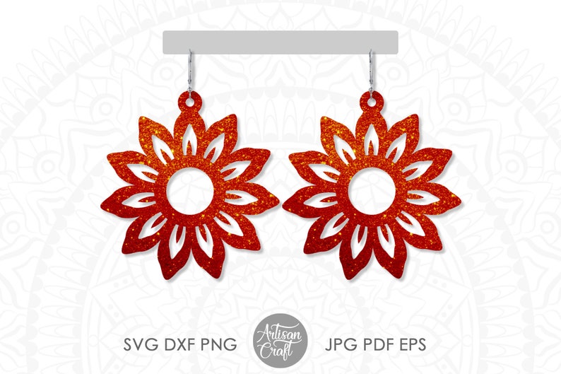 Download Sunflower earring svg Floral earrings svg Flower earrings ...