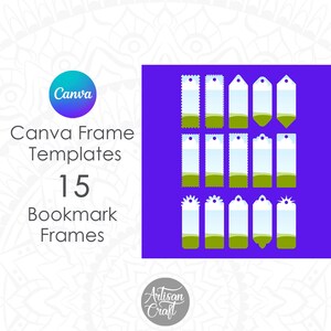 Canva bookmark frame, Canva bookmark template, Editable Canva Frame