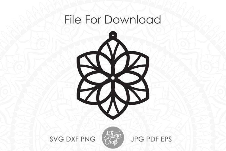 Download Mandala earring svg leather earrings svg earring dxf ...