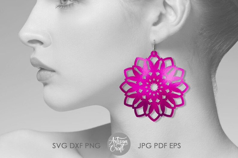 Download Collage Mandala Earrings Svg Faux Leather Cut Files For Cricut Silhouette Cut Files Earring Svg Htv Vinyl Craft Supplies Tools