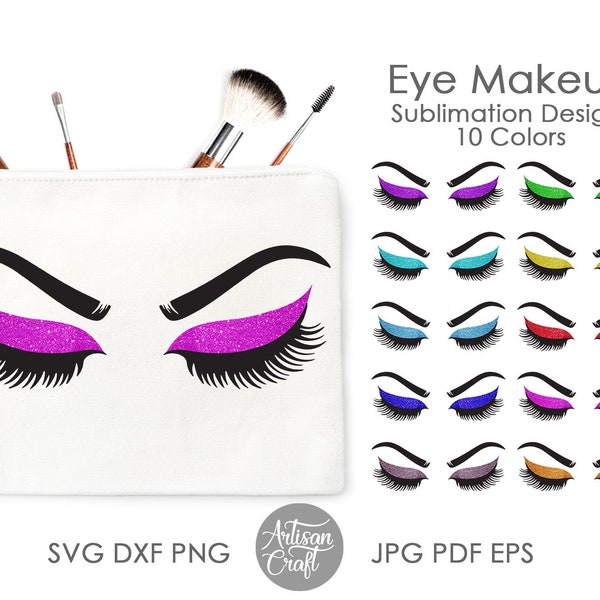 Makeup clipart, makeup sublimation designs, eye makeup, glitter eyeshadow