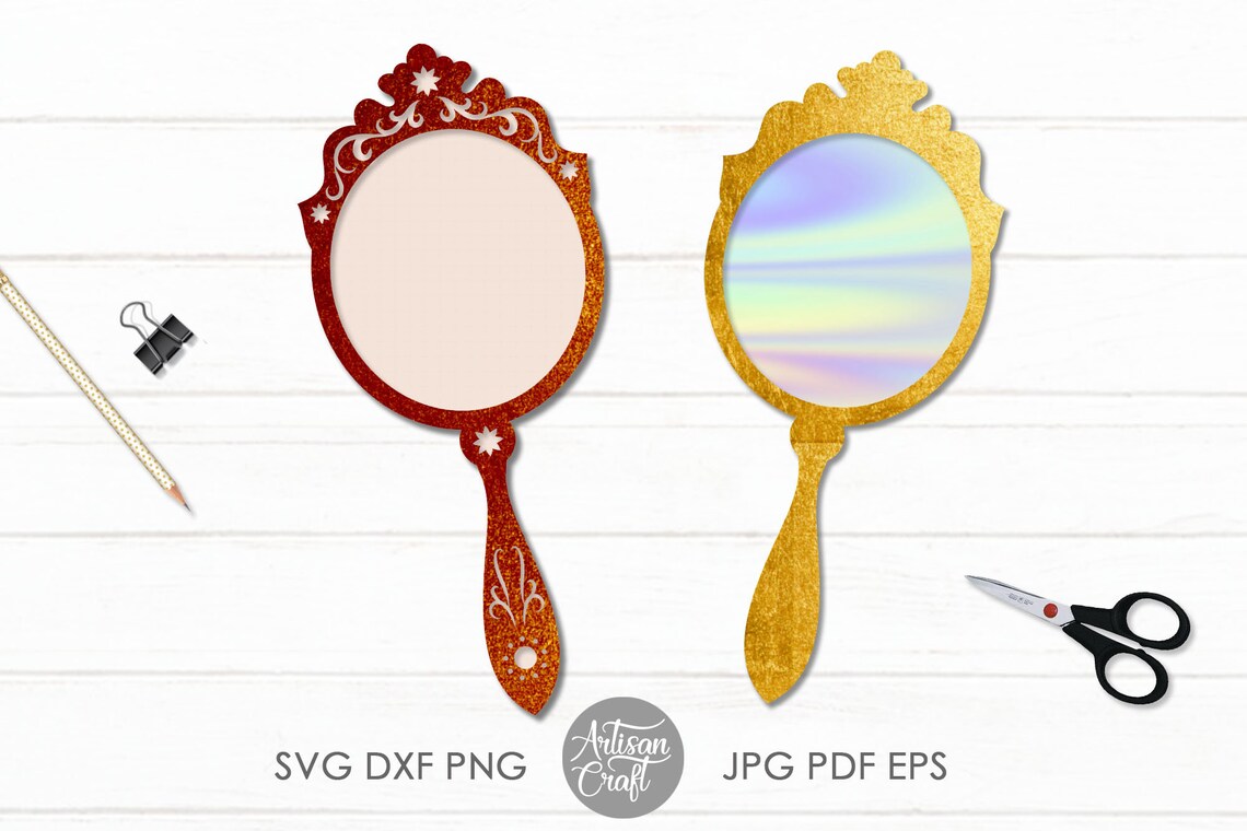 Hand Held Mirror SVG Mirror Clipart Hand Held Mirror Cut Etsy