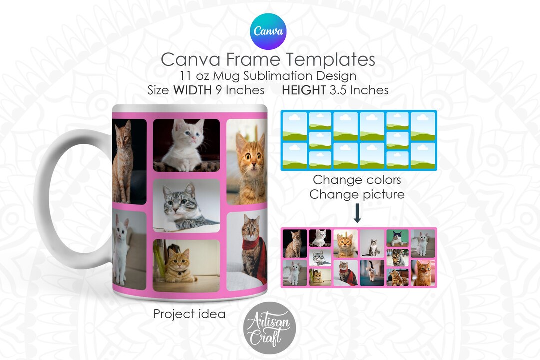 Canva Mug Template Photo Mug Canva Frames 11oz Mug Template Etsy