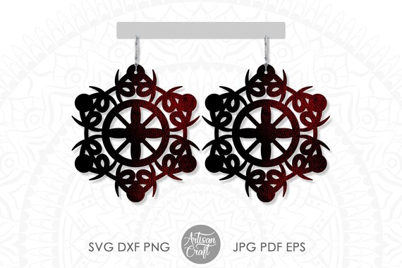 Download Goth Earrings Cut Files Mandala Earring Svg Leather Etsy