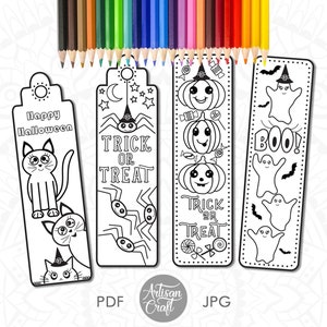 Halloween coloring bookmarks, coloring page, coloring sheet