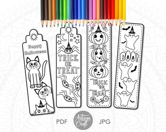Halloween coloring bookmarks, coloring page, coloring sheet