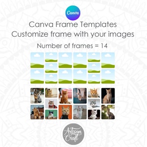 Canva photo mug template as digital download with Canva frames for 11oz