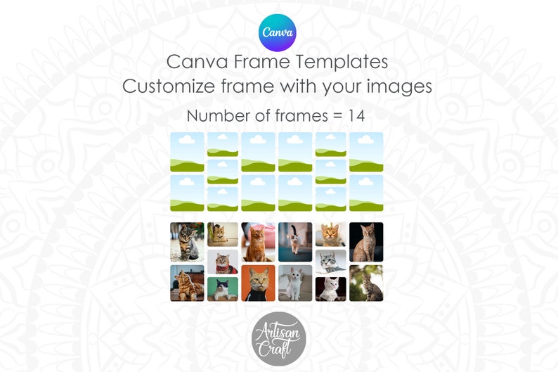 Canva photo mug template as digital download with Canva frames for 11oz