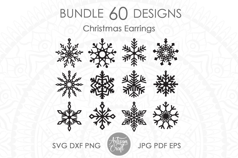 Download Christmas earrings svg bundle snowflake jewelry teardrop ...