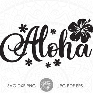 Aloha Hibiskus SVG: Hawaiianische Schnittdatei (Digitaler Download)