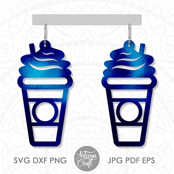 Coffee earring SVG, coffee jewelry, earrings template