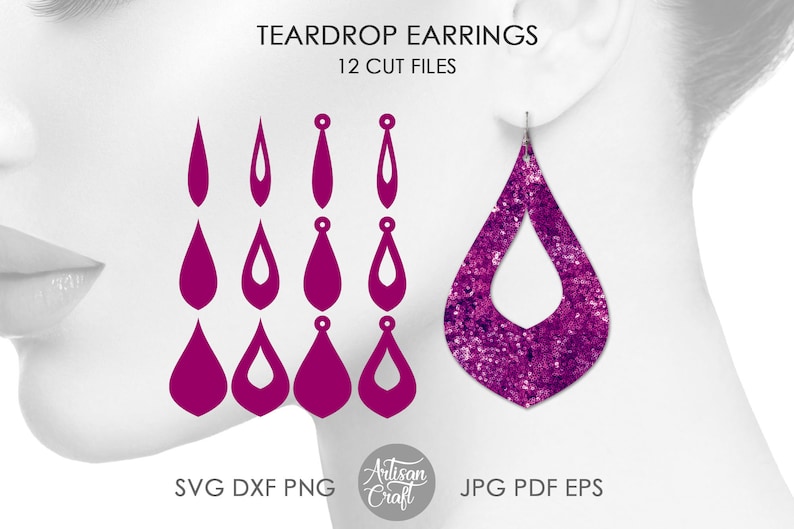 Download Earring Template Cutting Files Teardrop Earring Svg Bundle Clip Art Art Collectibles Delage Com Br