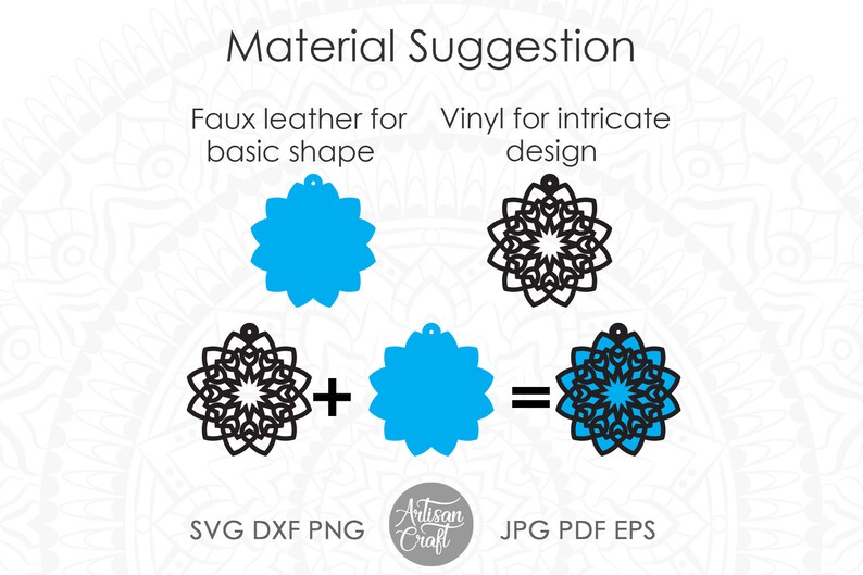 Download Earrings Cut File Earring Template Mandala Vector Mandala Earring Svg Faux Leather Earrings Collage Visual Arts