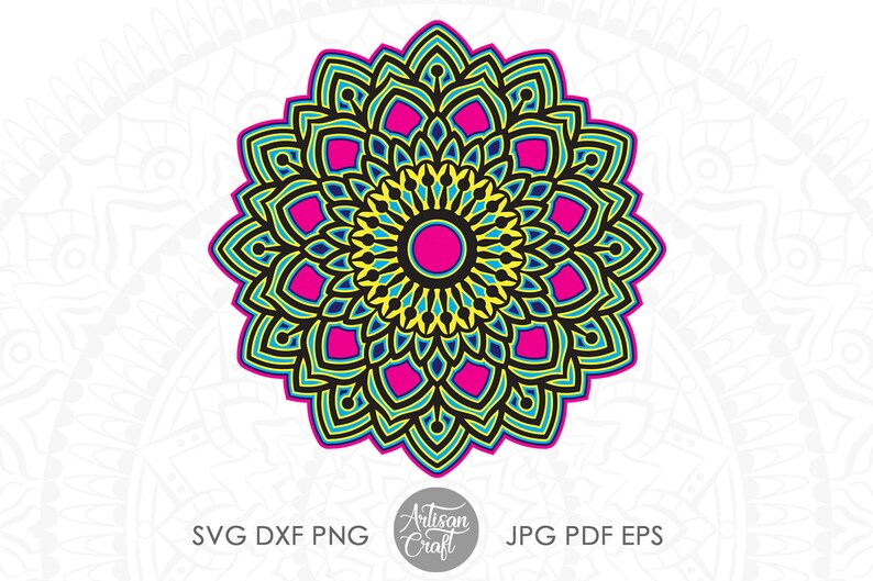 Download Art Collectibles Clip Art Layered Mandala Svg Cricut Papercraft 5 Layers Multi Layer Mandala 3d Layered Mandala Svg