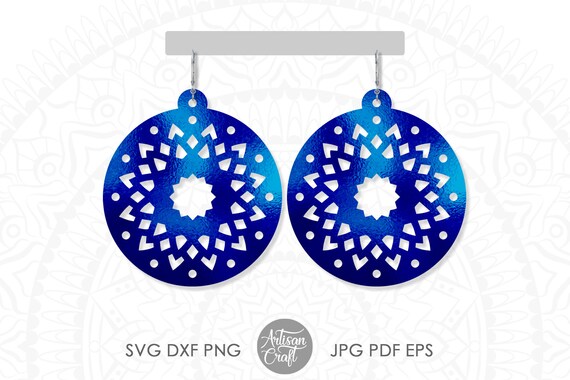 Download Earrings Template Svg Mandala Earring Svg Earring Template Svg Cricut Projects Cut Files Round Earring Diy Jewelry Dxf Files