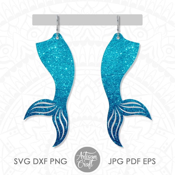 Mermaid tail earrings, SVG cut files, Mermaid Earring svg, cricut projects, jewelry making, laser cut files