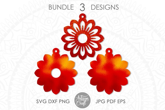 Free 327 Sunflower Earring Svg SVG PNG EPS DXF File Free 327 Sunflower Earring Svg SVG PNG EPS DXF File