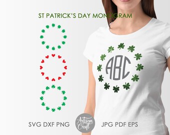 Shamrock monogram SVG, St Patrick's day monogram