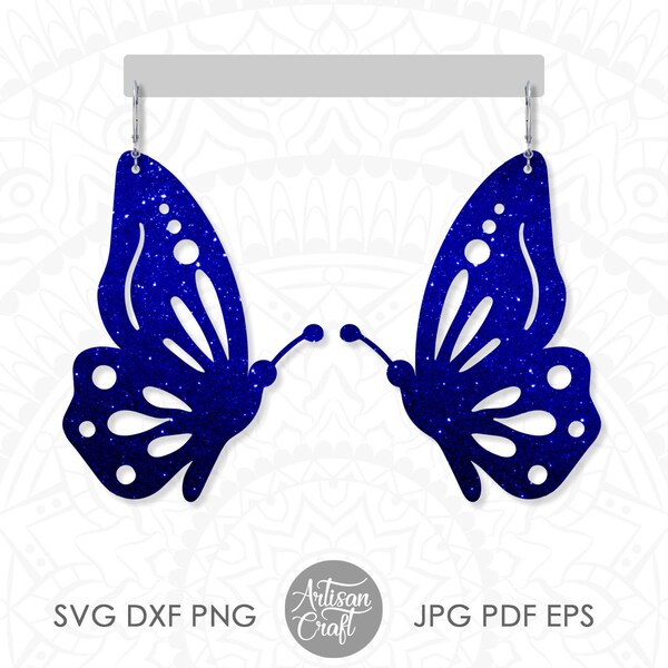 Butterfly earrings svg , faux leather, earrings svg files , cut files for silhouette , wooden earrings svg , diy cricut earring , dxf files