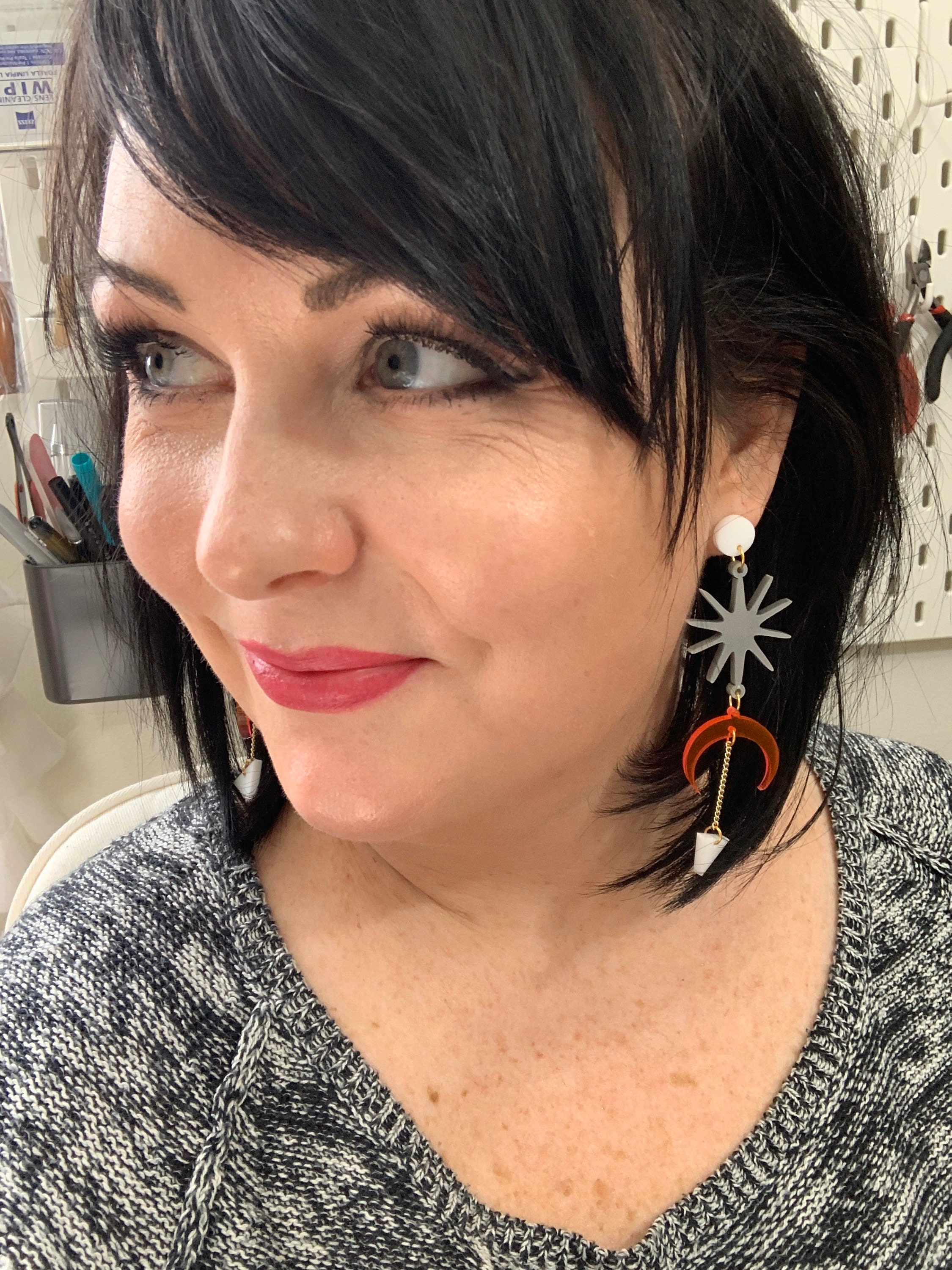 38 Color Ways! Laser Cut Statement Earrings / Bright Stars