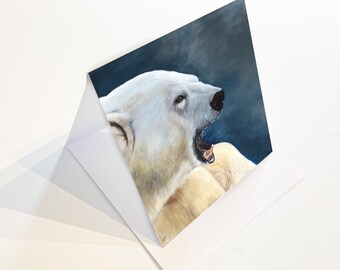 Greeting Card - Polar Bear - blank inside - ideal for every occasion - Canadian art - Painting
