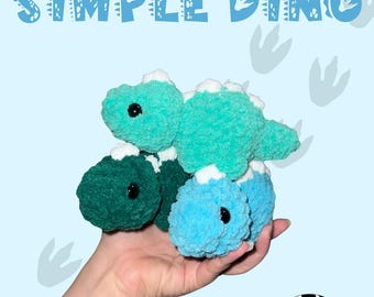 Patrón de crochet en PDF: Dinosaurio diminuto y sencillo