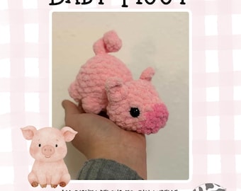 Patrón de crochet en PDF para el cerdito bebé Itty Bitty