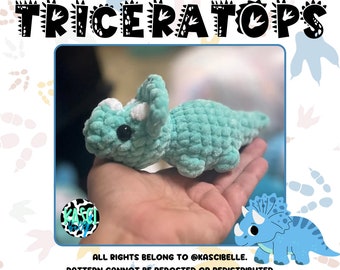 PDF Crochet Pattern Itty Bitty Triceratops