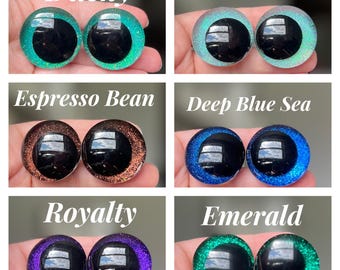 NUEVOS Ojos de Seguridad (Kawaii) - Pintados a mano con cambio de color para Amigurumi, peluches y juguetes de peluche, de 16 mm a 35 mm.