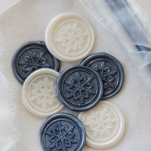 Snowflake Self Adhesive Wax Seal Set of 10 | Peel and Stick Wax Seal | Christmas Holiday Card Wax Seal