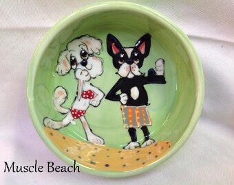 French Bull Dog Custom Personalized Ceramic Dog Bowls Handmade Painted  Breed Pet Ceramic Bowls Pet Food Dog Bowls for Small Large Dogs