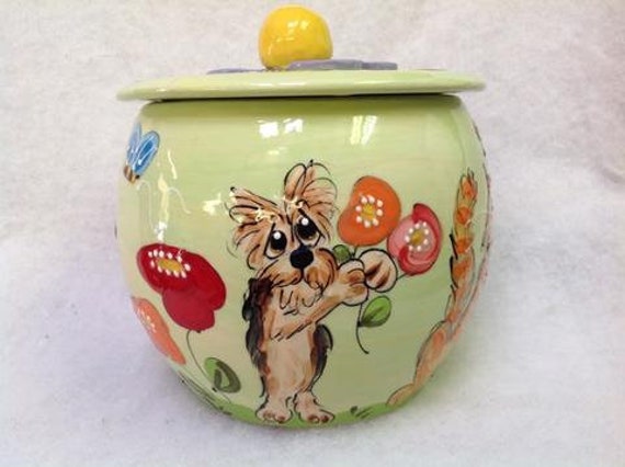 Yorkie Custom Personalized Ceramic Dog Treat Jars Handmade Painted  Ceramic Pet Treat Canister Designer Dog Treat Cookie Jars