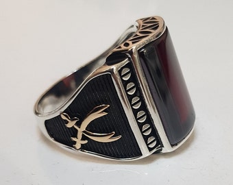 Free Express Shipping Falcon Jewelry Unisex 925 Sterling Silver Eagles Claw Ring Natural Citrine Gemstone Natural Sapphire GemstoneMens Sterling Silver Ring