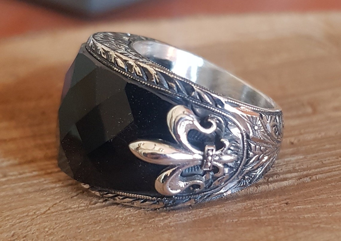 Solid silver men ring. ring. Sterling silver ring. Etsy