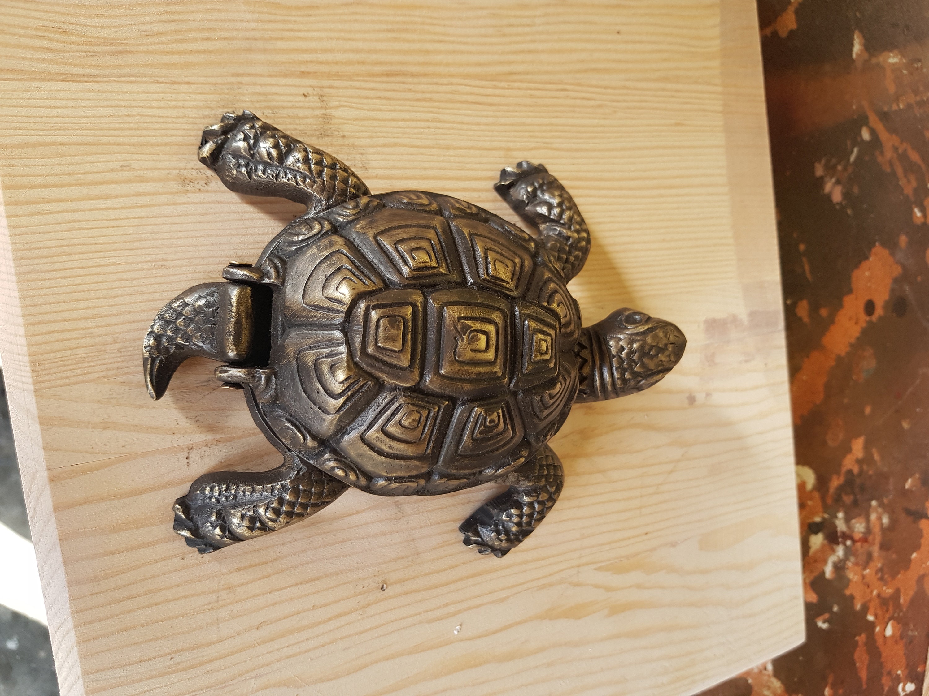 Vintage Brass Ashtray Turtle Brazenyellow | Etsy
