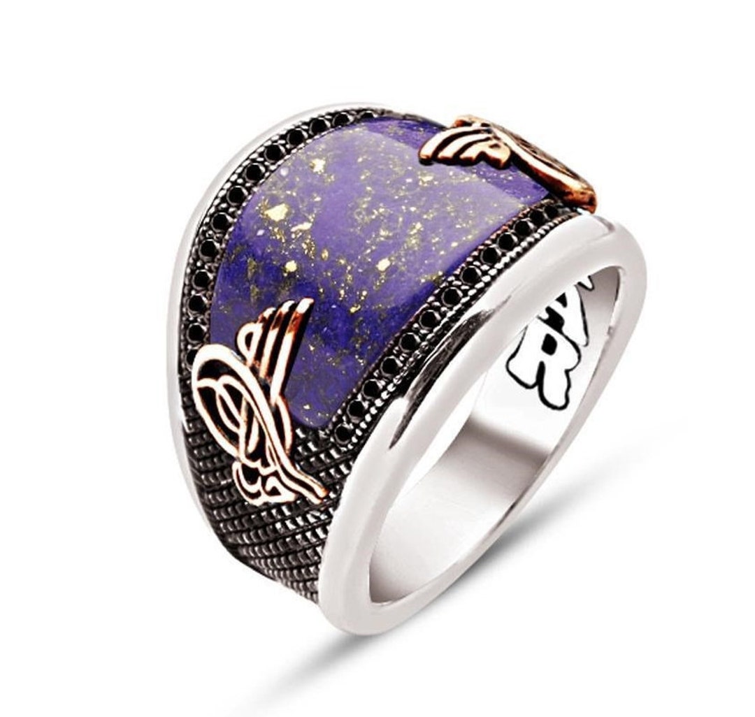 Unique Mens Gemstone Rings for Men Ring Lapis Lazuli Handmade Etsy