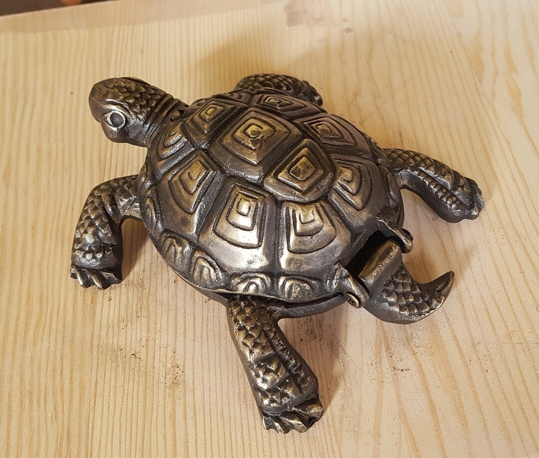 Vintage Brass Ashtray Turtle Brazenyellow - Etsy