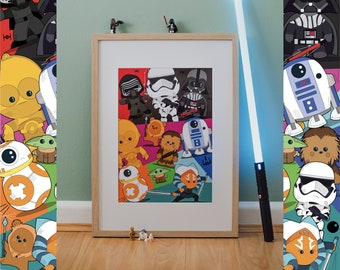 Star Wars Friends, cute digital poster file ready to DOWNLOAD & PRINT!