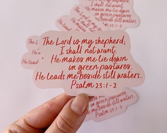 Psalm 23 sticker, Christian sticker, Bible Verse sticker, Faith