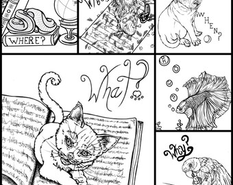 Printable Coloring pages: Writing Companions