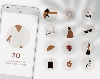 Boho Instagram Story Highlight Icons, Fashion Beauty Covers (PNG)