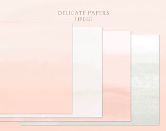 Delicate Digital Papers, Wedding Watercolor Papers, Baby Girl Pink Papers, Romantic Blush Digital Paper