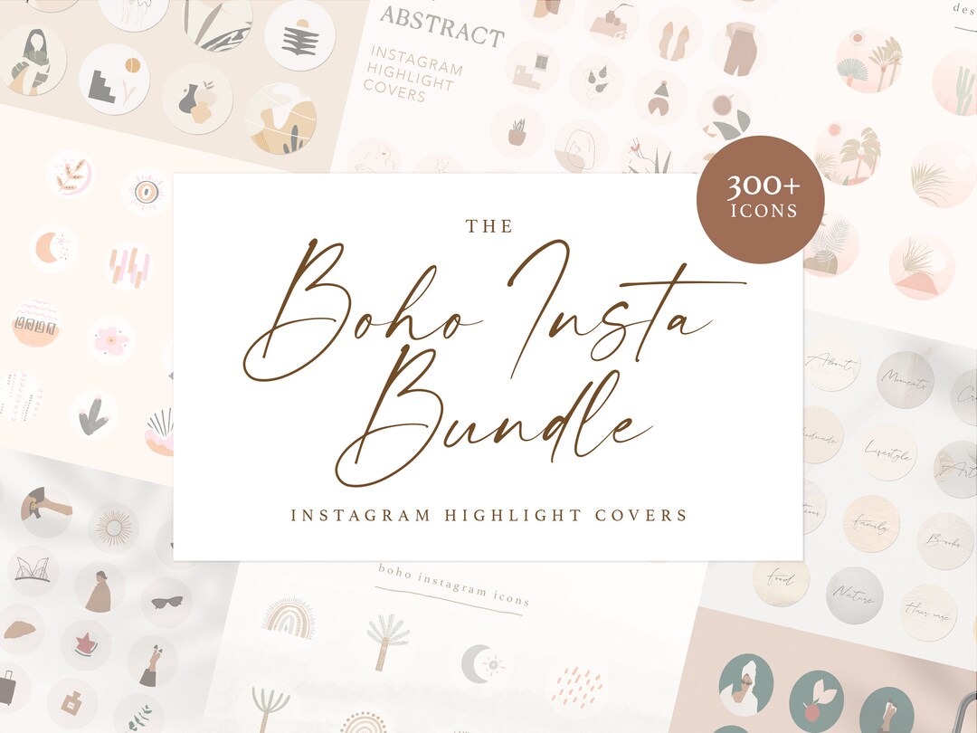 Boho Instagram Highlight Covers Bundle, Neutral Icons (300+ Icons) - Etsy
