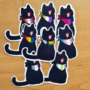 Black Cat Pride Flag Bandana Sticker