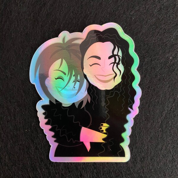 Janet and Michael Jackson "Scream" Holographic Vinyl Sticker