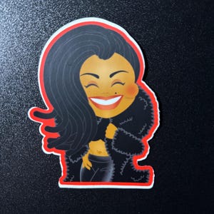Janet Jackson &quot;Black Diamond&quot; Fur Coat Vinyl Sticker