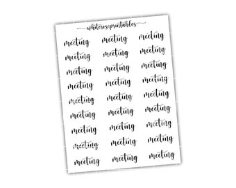 Meeting Scripts | PRINTABLE FOIL READY stickers | Handcutters & Silhouette Studio Cut Files Included | Foil printable script words